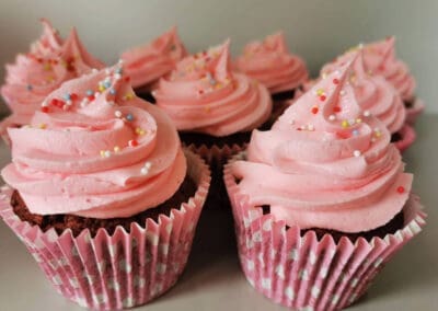 Pink cupcakes with sparkle sprinkles Caldwell's Coffee House Ratoath